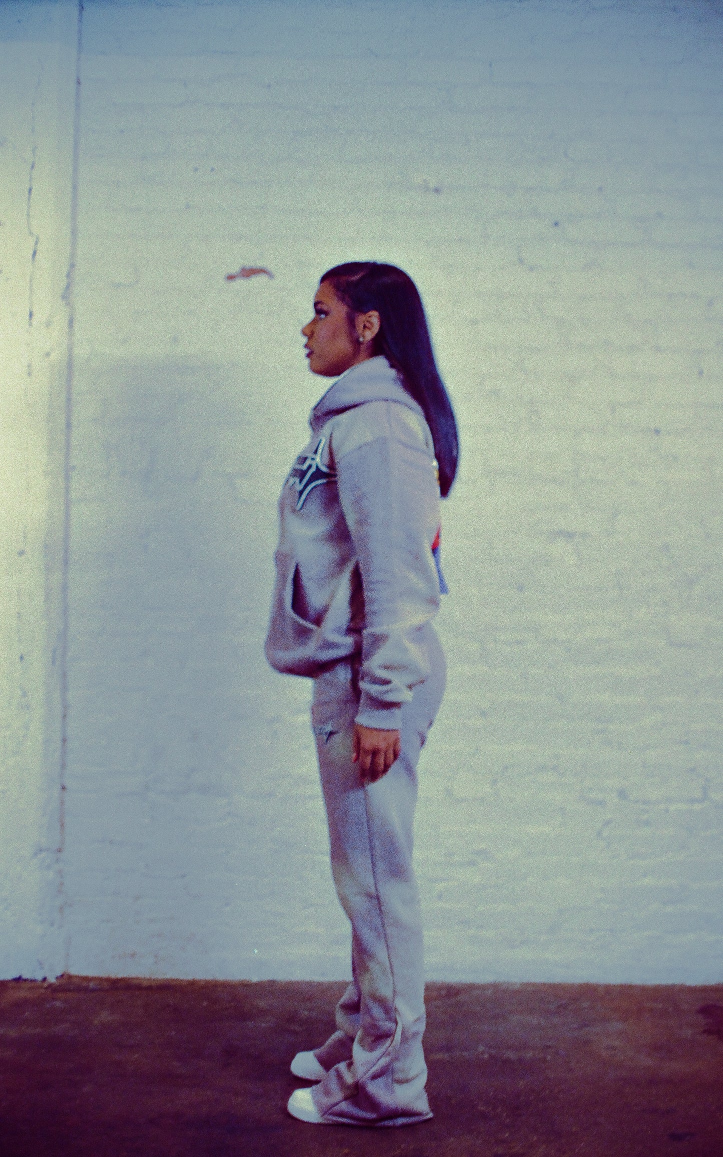 Grey NRO Zip Up Flares