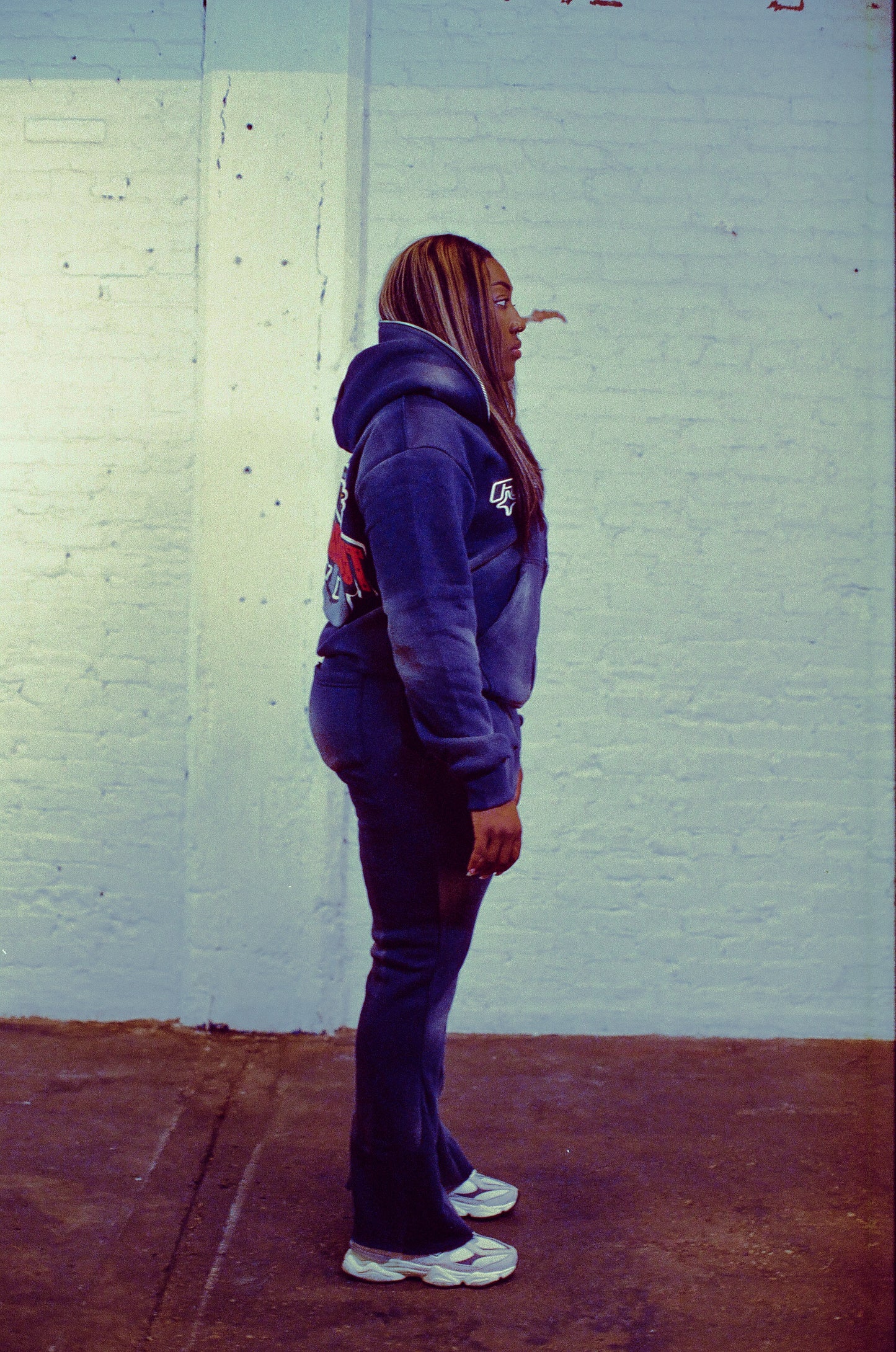 Navy NRO Zip Up Flares